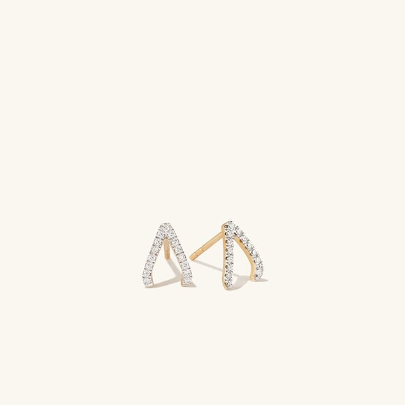 Mejuri Jewelry - Mejuri Pave Diamond Wishbone Studs
